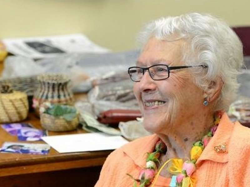 Mam at her Community College basket weaving class